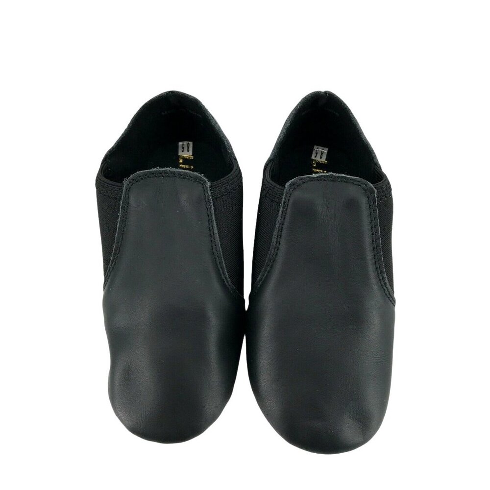 Linodes Girl Toddler Black Leather Low Top  Slip On Dance Jazz Shoes Sz 8.5 M - Picture 2 of 6